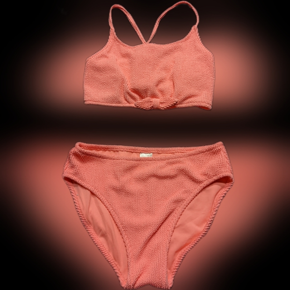 Salmon/Pink Two Piece Swimsuit